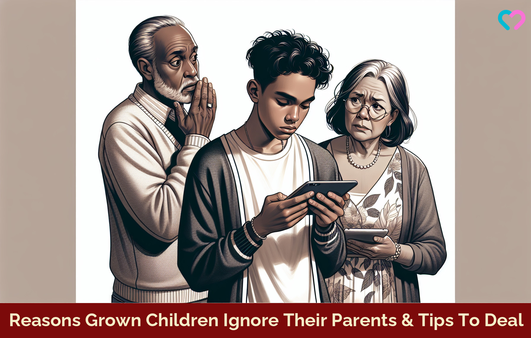 grown children ignore their parents_illustration
