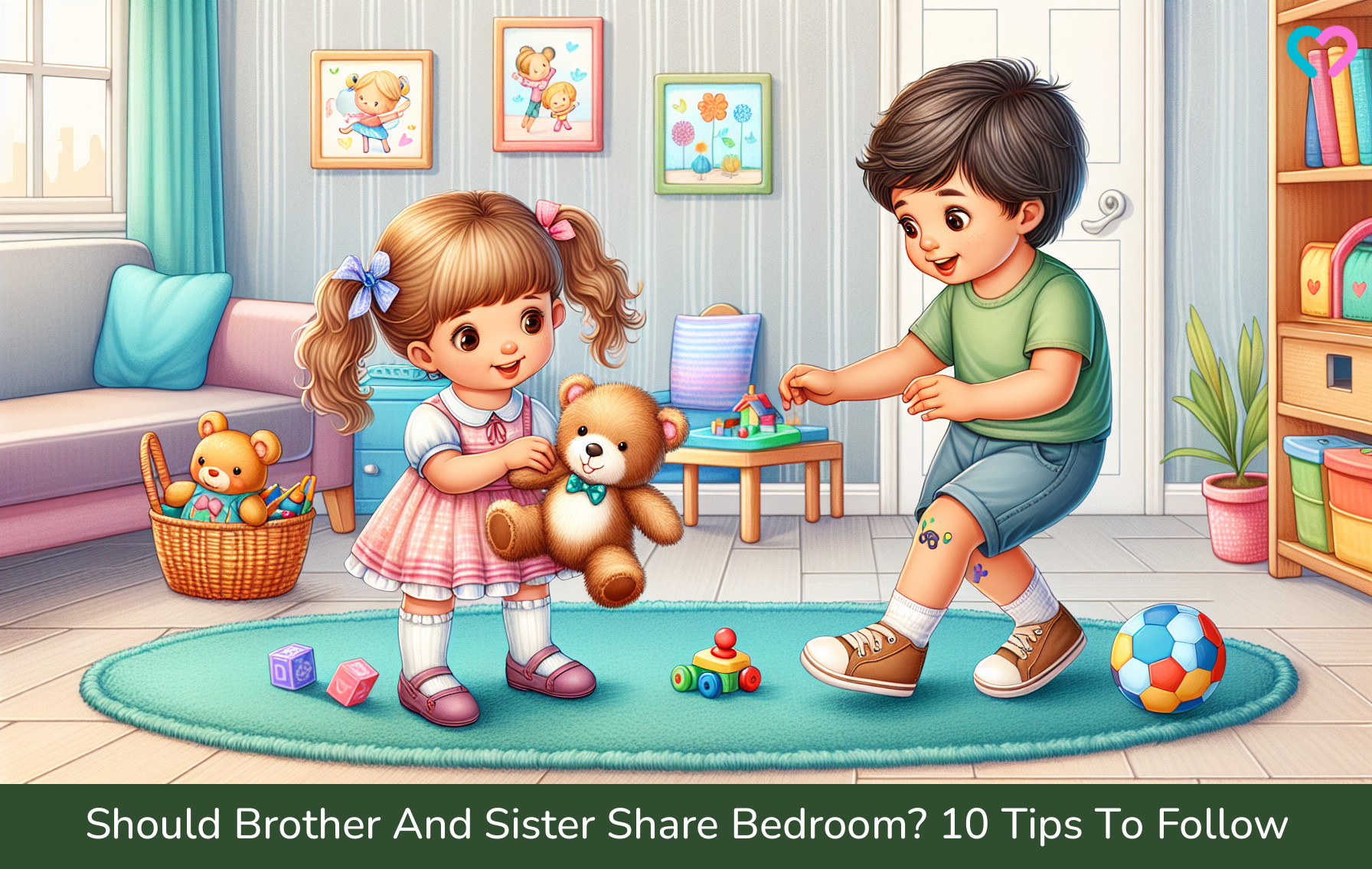 brother and sister share bedroom_illustration