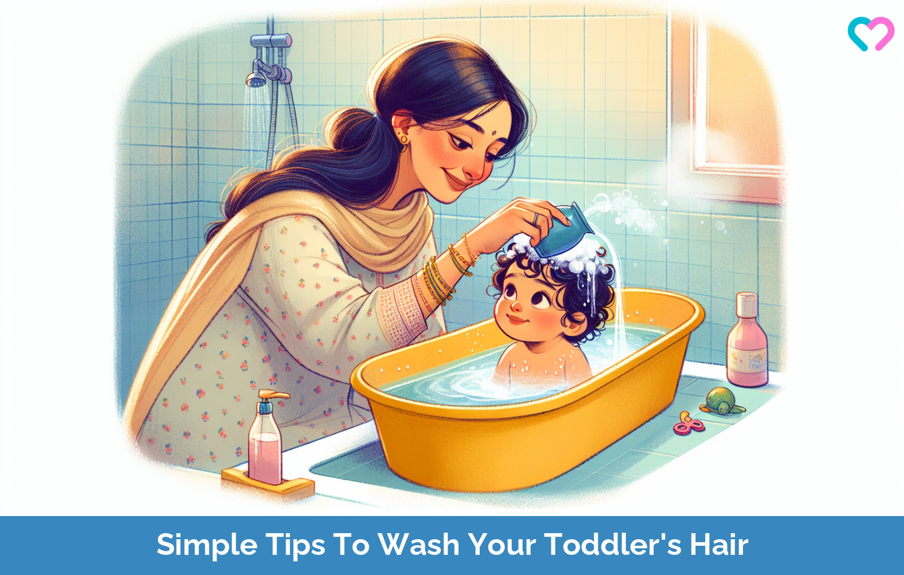 tips for washing toddlers hair_illustration