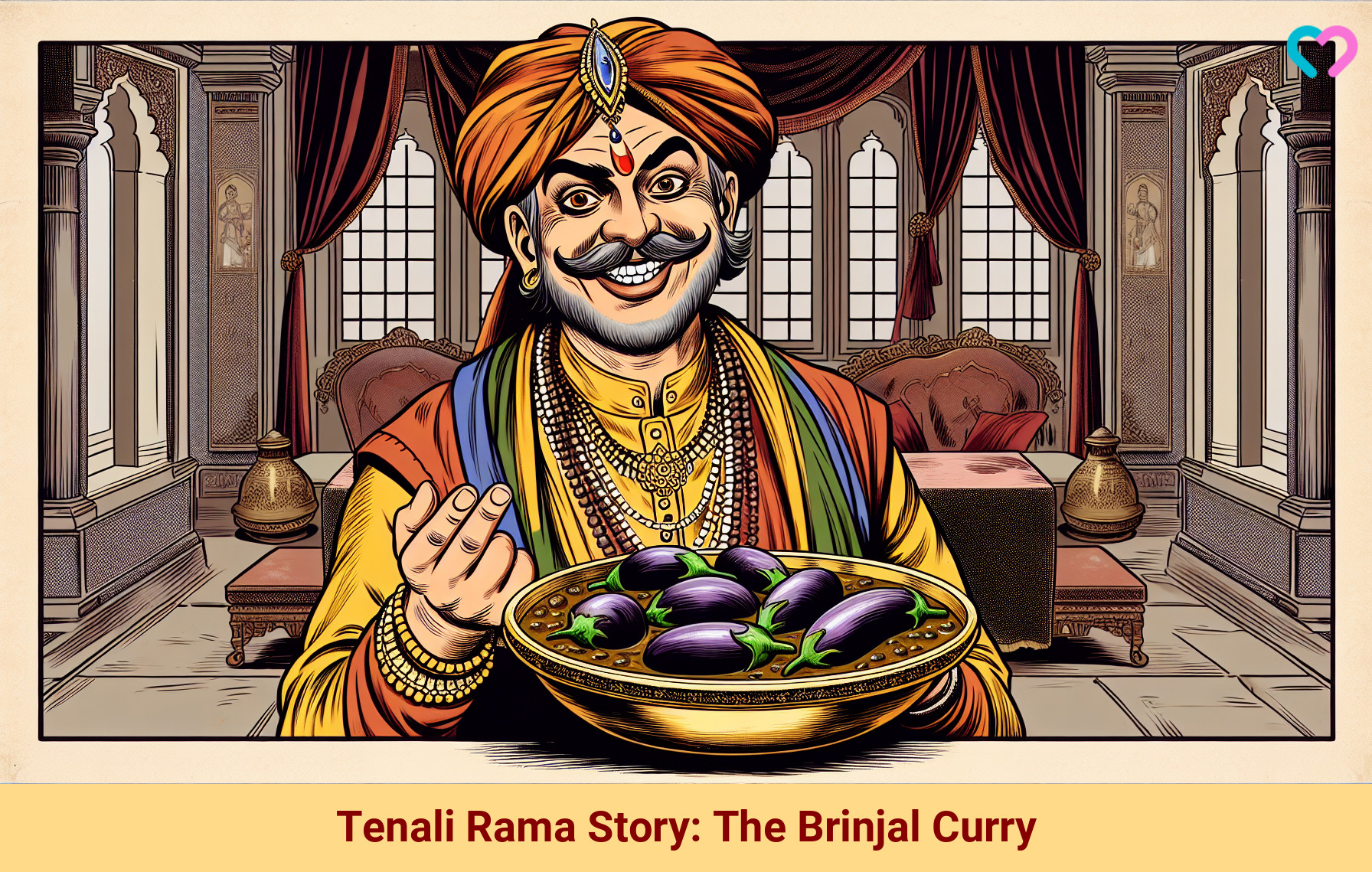Tenali Rama and Brinjal Curry_illustration
