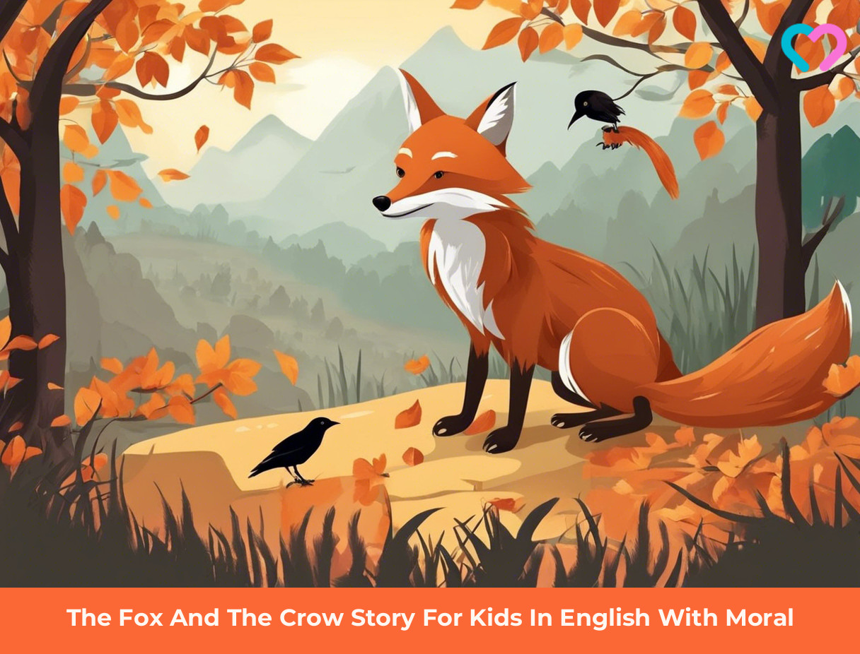 fox and crow story for kids_illustration