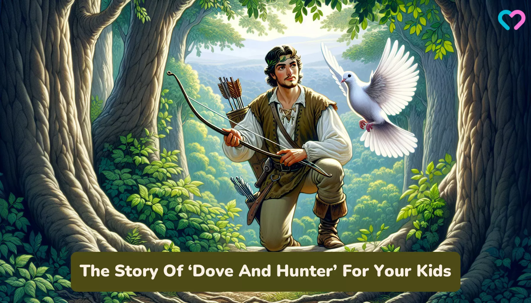 Dove And Hunter story for kids_illustration