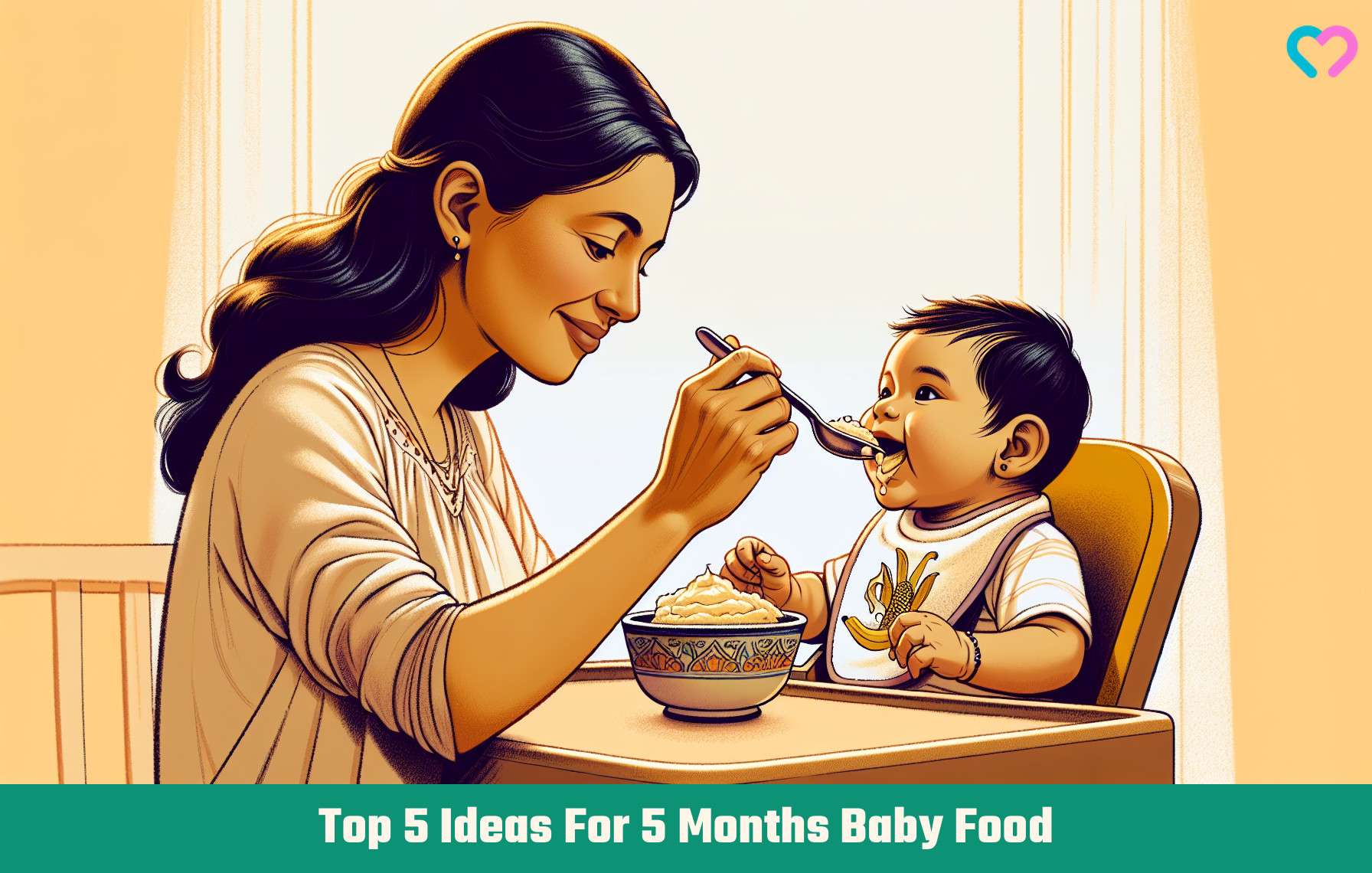 5 months baby food_illustration