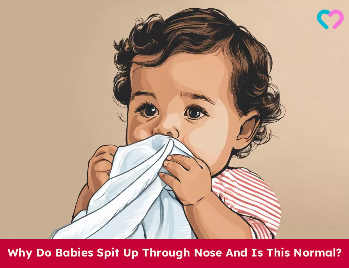 babies spit up through nose_illustration